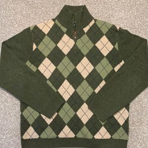 J. Crew 1/4 zip Argyle Sweater